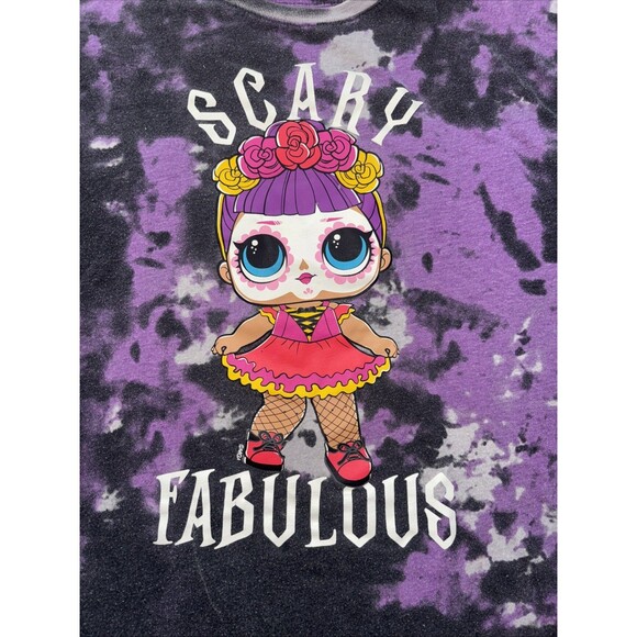 LOL Surprise Doll Womens Unisex T Shirt Medium Scary Surprise Purple Tie Dye - Picture 2 of 6
